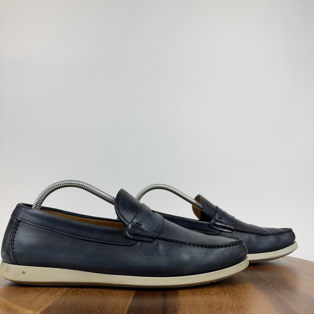 Mens‎ Magnanni Laguna Leather Blue Formal Casual Penny Loafers Shoes Size 8.5 M